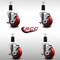 Service Caster 3.5'' SS Red Poly Swivel 1-3/8'' Expanding Stem Caster Set with Brake, 4PK SCC-SSEX20S3514-PPUB-RED-TLB-138-4 - alternate 4